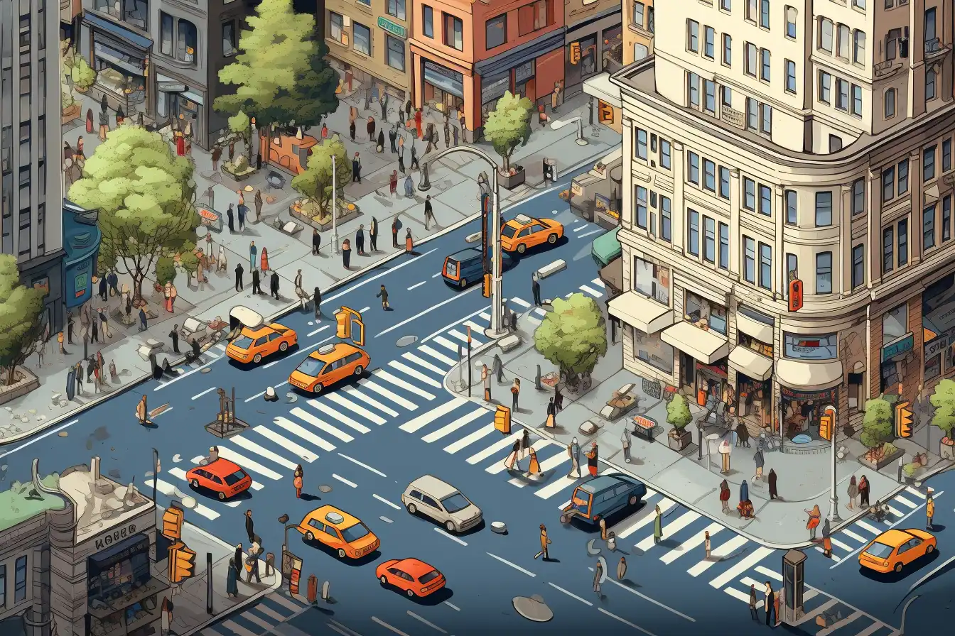 European Streets in a Sims-like World