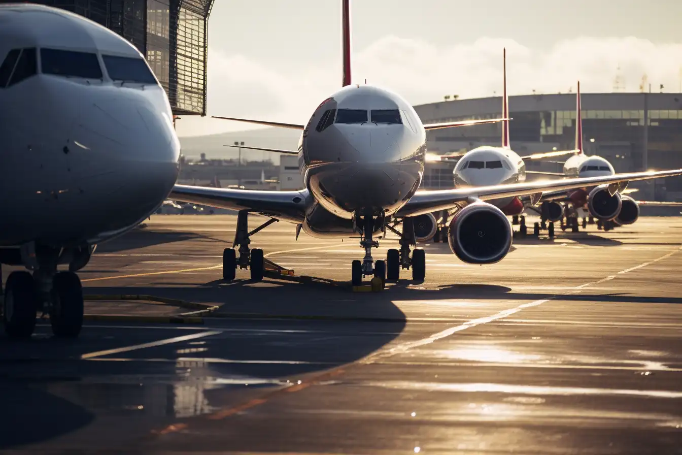 Aviones en el Aeropuerto de Oporto, Portugal